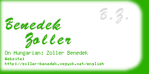 benedek zoller business card